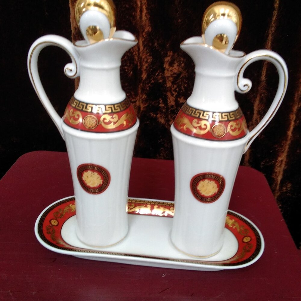 T. LIMOGES PORCELAIN CRUET SERVERS BY CASA ELITE - JUNO